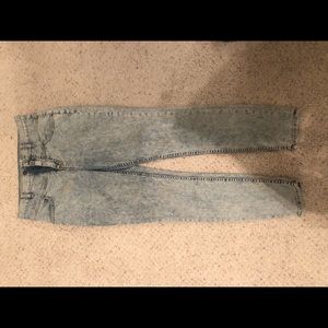 High waisted skinny light wash jeans